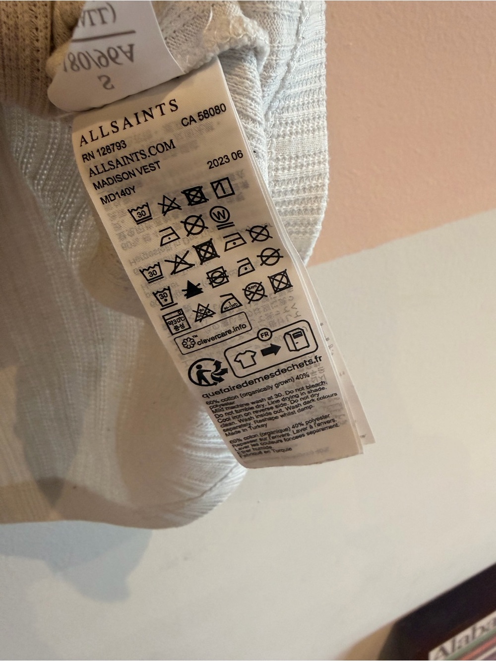 All Saints White Ribbed Tank Top - Picture 4 of 5